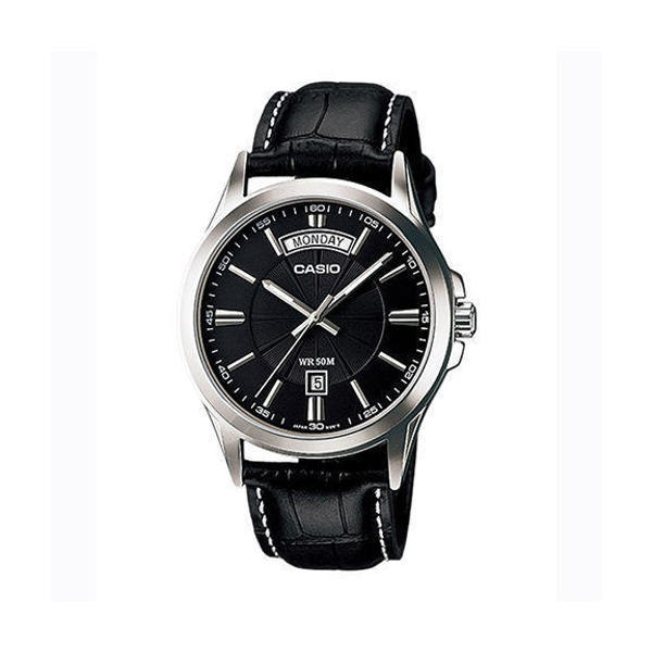 Picture of Casio Enticer Day Date Leather Belt Watch MTP-1381L-1AVDF