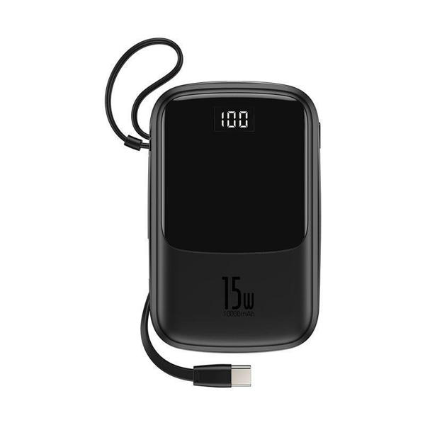 Picture of Baseus Q pow Digital Display 3A Power Bank 10000mAh (With Type-C Cable)Black