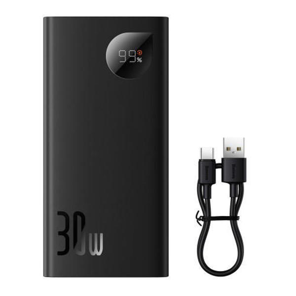 Picture of Baseus Adaman2 Digital Display Fast Charge Power Bank 10000mAh 30W Black  （With Simple Series Charging Cable USB to Type-C 3A 0.3m Black ) Overseas Edition
