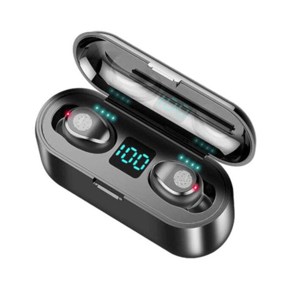 Picture of F9 TWS Wireless Bluetooth Earphone Touch & Digital LED Display With 2000mAh Power Bank Headset With Microphone