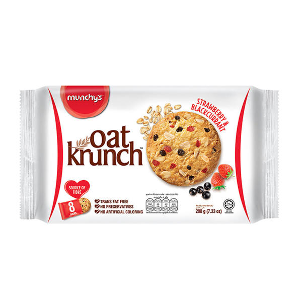 Picture of Munchy's Oat Krunch Strawberry & Blackcurrant Biscuit 208g