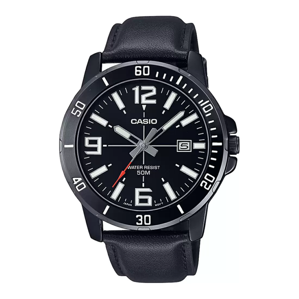 Picture of Casio Enticer Date Black Belt Watch MTP-VD01BL-1BVUDF