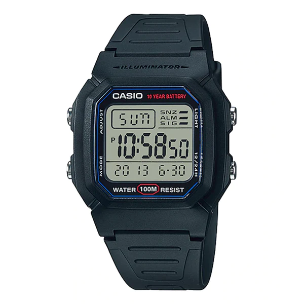 Picture of Casio W-800H-1AVDF Digital Dual Time Fiber Belt Watch