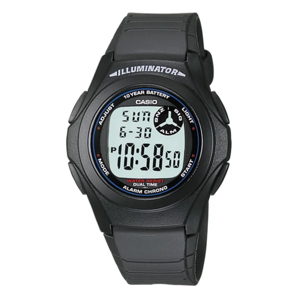 Picture of Casio Dual Time Fiber Belt Kids Watch F-200W-1ADF