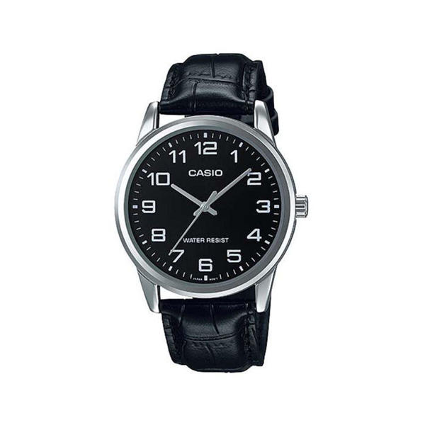 Picture of Casio MTP-V001L-1BUDF Men's Minimalistic Black Leather Analog Watch