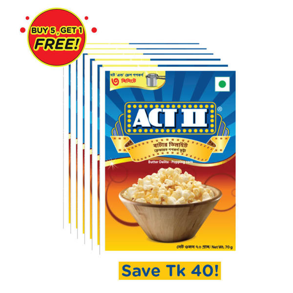 Picture of ACT II Butter Delite Instant Popcorn 70gm (Buy 5, Get 1 Free)