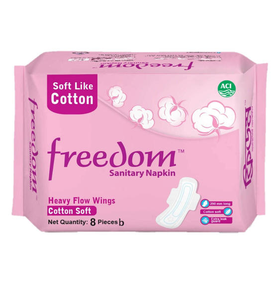 Picture of "Freedom Sanitary Napkin Heavy Flow Cotton 8 pads  "