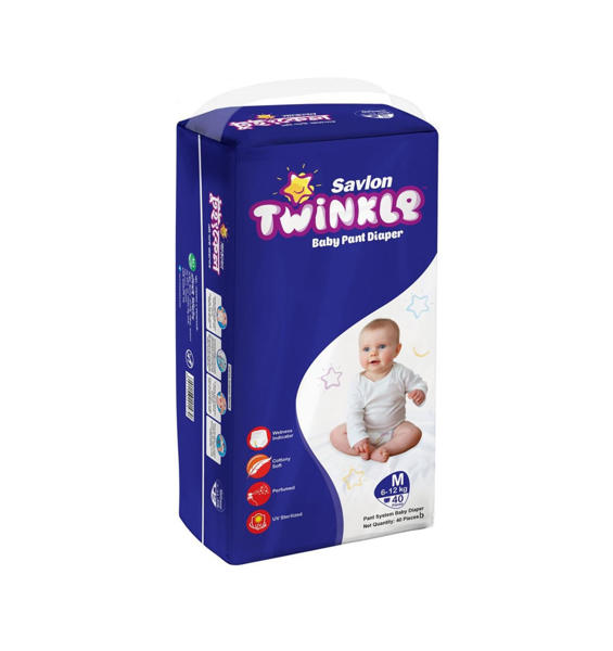 Picture of Savlon Twinkle Baby Pant Diaper Medium 40 pcs