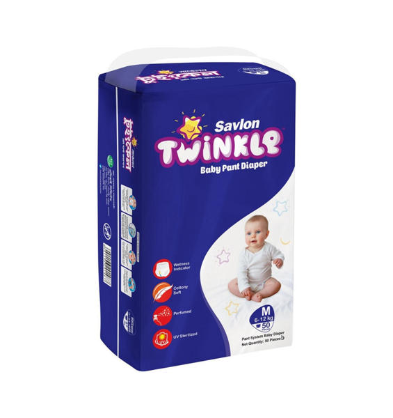 Picture of Savlon Twinkle Baby Pant Diaper Medium 50 pcs