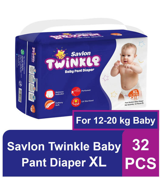 Picture of Savlon Twinkle Baby Pant Diaper XL 32 pcs