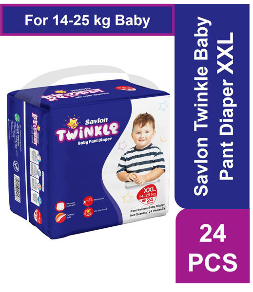 Picture of Savlon Twinkle Baby Pant Diaper XXL 24 pcs