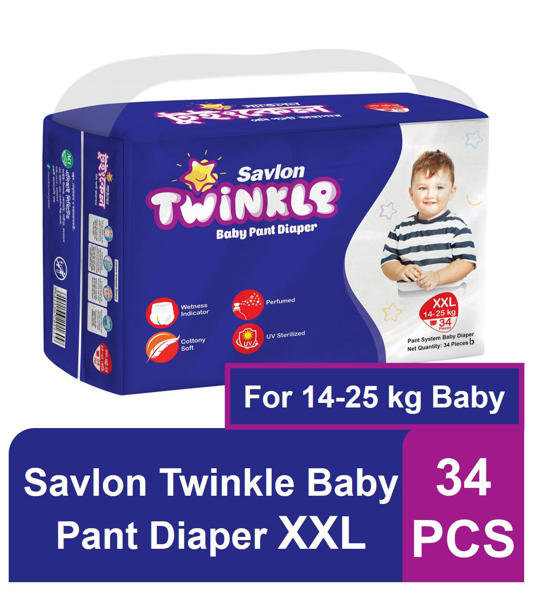 Picture of Savlon Twinkle Baby Pant Diaper XXL 34 pcs