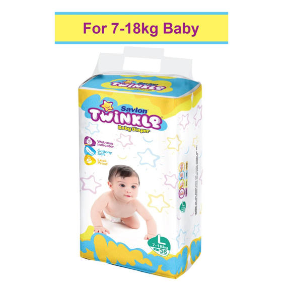 Picture of Savlon Twinkle Baby Belt Diaper Large 36 pcs