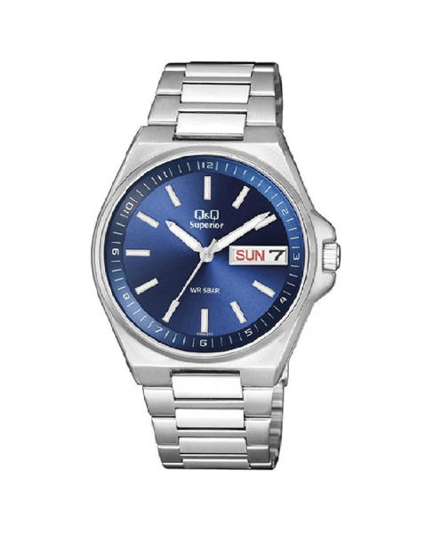 Picture of Q&Q Superior Day Date Stainless Steel Silver Chain Watch S396J212Y
