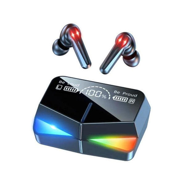 Picture of M28 TWS Music & Gaming Earbud, BT 5.1 IPX7 Waterproof with 2000mAh RGB Mirror LED Display Charging Case/Box