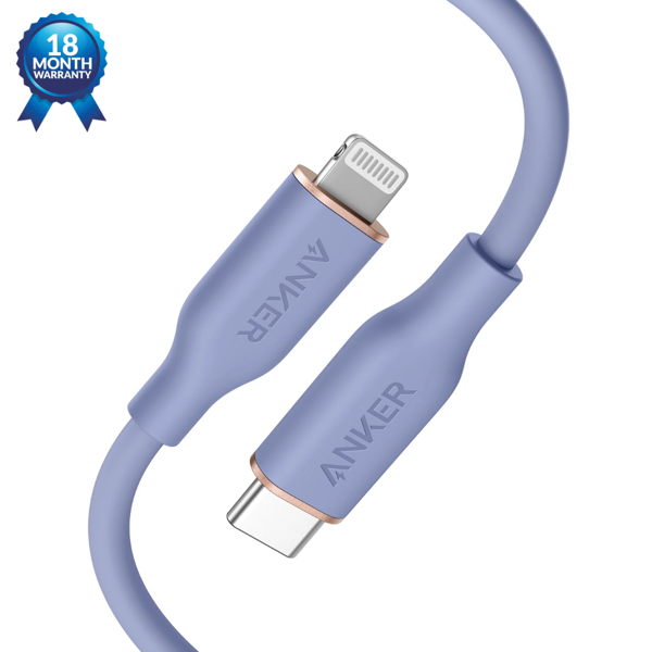 Picture of Anker PowerLine Soft USB-C to Lightning Cable 3ft -Purple