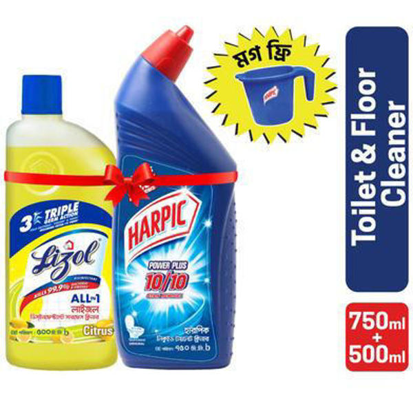 Picture of Harpic Toilet and Lizol Citrus Double Surokkha (free Mug)