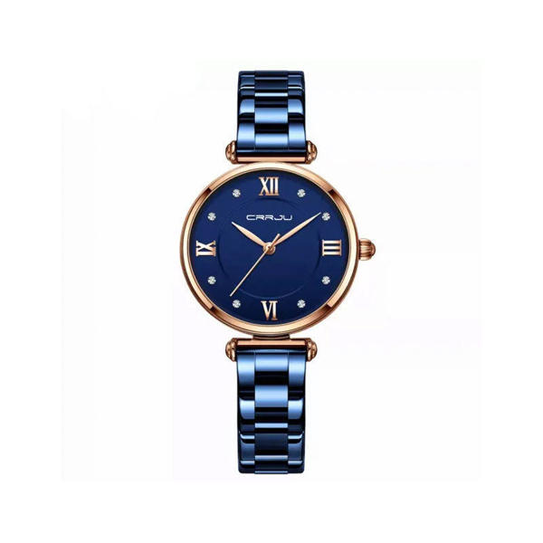 Picture of CRRJU 2178 Fashion Luxury Casual Quartz Ladies Stainless Steel Watch- Blue