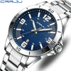 Picture of CRRJU 5003 Luxury Design Stainless Steel Watches Men’s Quartz Luminous Clock- Silver Blue