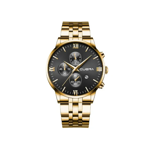 Picture of CUENA 6008 Stainless Steel chronograph Analog luminous Men’s Watch- Gold Black