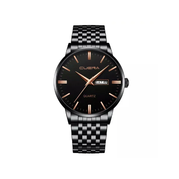 Picture of CUENA 6013 Stainless steel Minimalist luxury quartz men wristwatch- Black