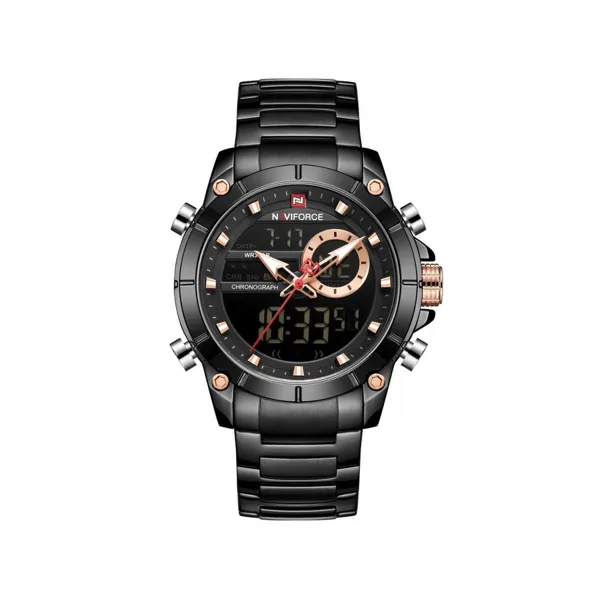 Picture of NAVIFORCE 9163 Stainless Steel Chronograph Watch for Men- Black