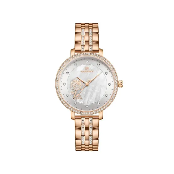 Picture of NAVIFORCE 5017 Elegant Dress Bracelet Quartz Female wristwatch- Rose Gold & White