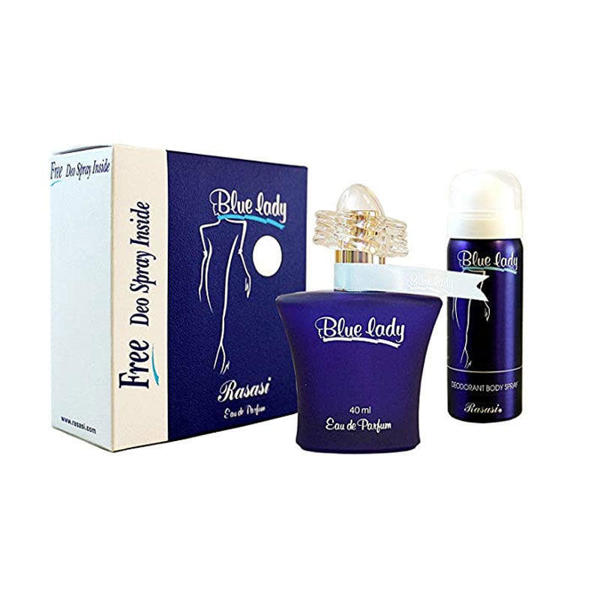 Picture of Rasasi Blue Lady Perfume EDP with Free Deo Spray 40 ml for Women