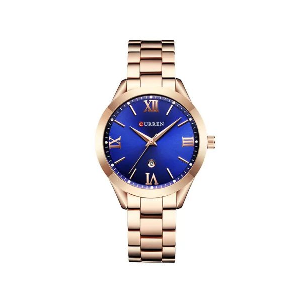 Picture of Curren C9007L Classic Women Watch with Date – Rose Gold & Blue