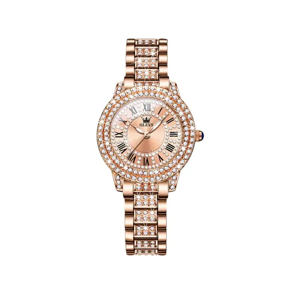 Picture of Olevs 9943 Luxury Fashion Ladies Diamond Rhinestone Quartz Watch For Women