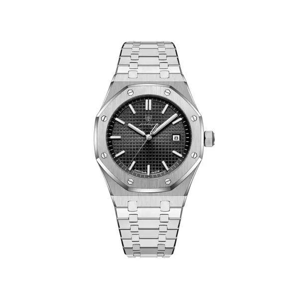 Picture of Poedagar 924 Fashion Quartz Stainless steel Men’s Wrist Watch- Silver Black