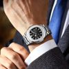 Picture of Poedagar 613 Business Quartz Luxury Stainless Steel Luminous Watch for Men- Silver Black