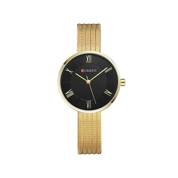 Picture of CURREN C9020SL Classic Chain Watch for Women – Gold & Black