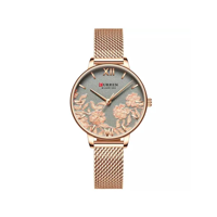 Picture of CURREN 9065 Mesh Stainless Steel Quartz Watch for Women – Rose Gold