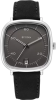 Picture of Titan 1885SL02 Neo Curve Analog with Date Anthracite Dial Black Leather Strap Watch