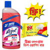 Picture of Lizol Disinfectant Surface Floor Cleaner Floral (Free Trix Lemon Dish Washing Bar 300 gm)