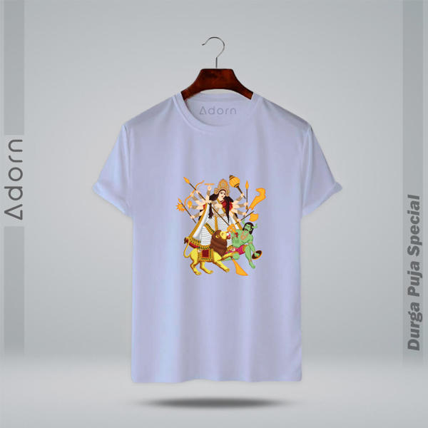 Picture of Round Neck Half Sleeve Cotton T-Shirt - (White)