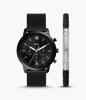 Picture of Fossil Men’s Neutra Chronograph Black Stainless Steel Mesh Watch and Bracelet Box Set FS5786SET