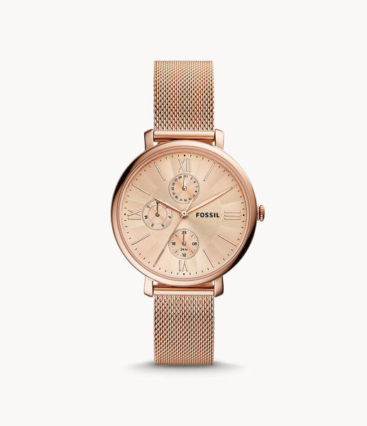 Picture of Fossil Women’s Jacqueline Multifunction Rose Gold-Tone Stainless Steel Mesh Watch ES5098