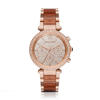 Picture of Michael Kors Women’s Chronograph Parker Rose Gold-Tone Stainless Steel & Rose Glitter Acetate Bracelet Watch MK6285