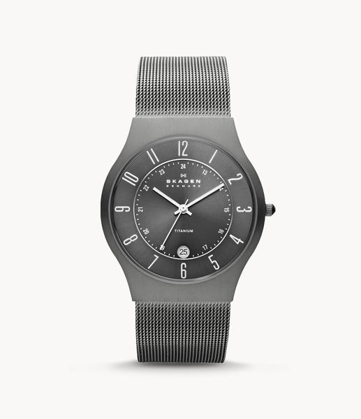 Picture of Skagen Denmark Men’s Sundby Titanium and Charcoal Steel Mesh Watch 233XLTTM