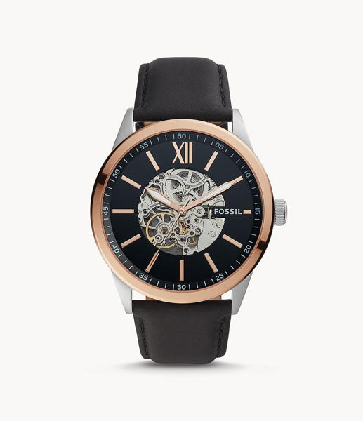 Picture of Fossil Men’s Flynn Automatic Black Leather Watch BQ2383