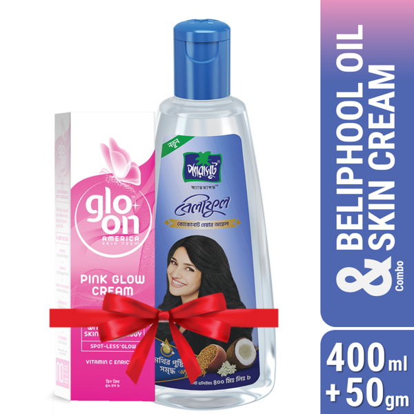 Picture of Parachute Hair Oil Advansed Beliphool 400ml & Glo-On Pink Glow Cream 50g Combo