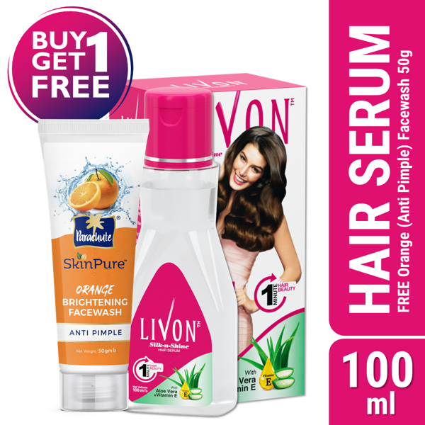 Picture of Livon Hair Serum 100ml (FREE Orange Facewash - ANTI PIMPLE - 50gm)