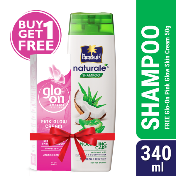 Picture of Parachute Naturale Shampoo Nourishing Care 340ml (Glo-On Pink Glow Cream 50g Free)