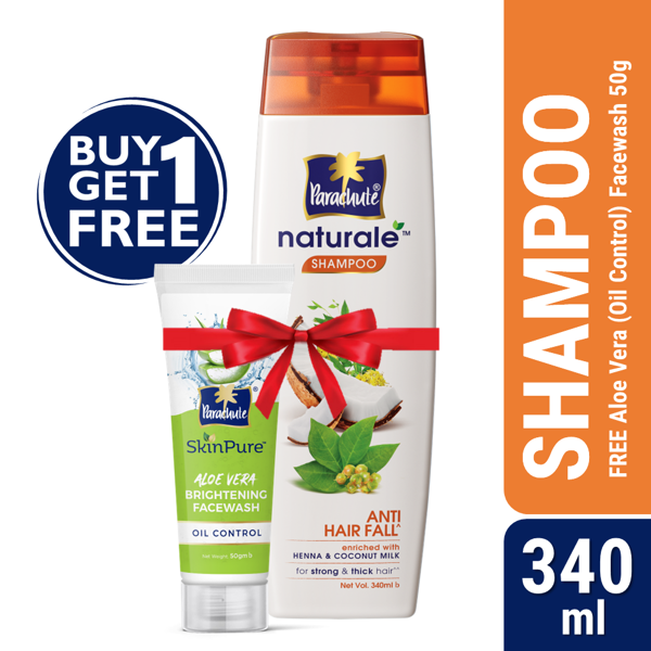 Picture of Parachute Naturale Shampoo Anti Hair Fall 340ml (FREE Aloe Vera Facewash - OIL CONTROL - 50gm)