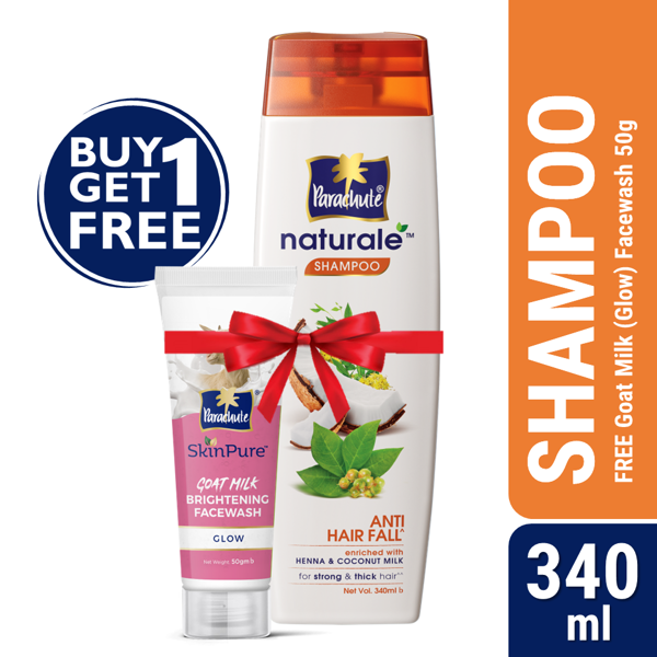 Picture of Parachute Naturale Shampoo Anti Hair Fall 340ml (FREE Goat Milk Facewash - GLOW - 50gm)