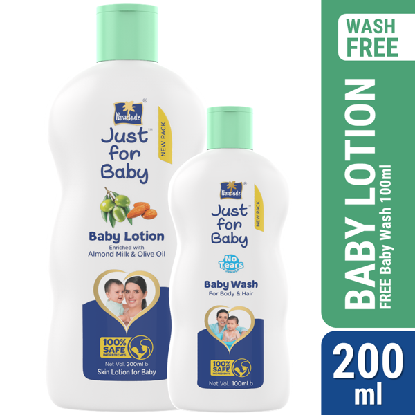 Picture of Parachute Just for Baby - Baby Lotion 200ml (Baby Wash 100ml FREE)