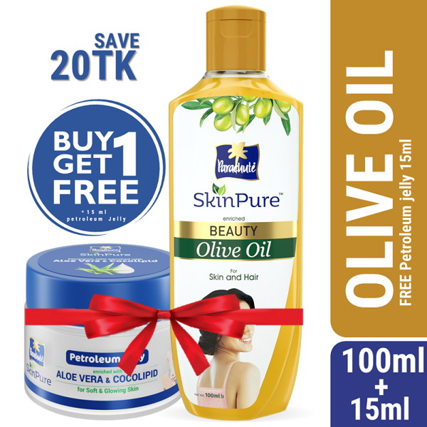 Picture of Parachute SkinPure Beauty Olive Oil 100ml (15ml Petroleum Jelly Free)