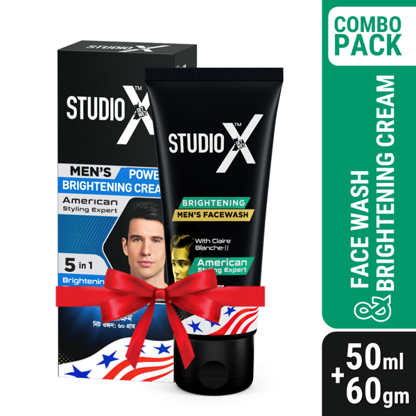 Picture of Studio X Facecare Combo - Studio X Brightening Facewash for Men 50ml & Studio X Power Brightening Cream 60gm